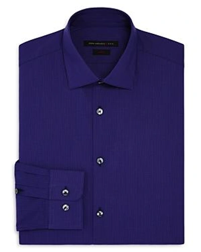 Shop John Varvatos Mirco Windowpane Slim Fit Stretch Dress Shirt In Purple