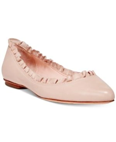 Shop Kate Spade New York Nicole Ruffle Pointed Toe Flats In Ballet Pink