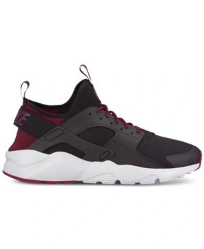 Shop Nike Men's Air Huarache Run Ultra Running Sneakers From Finish Line In Port Wine/bordeaux-noble
