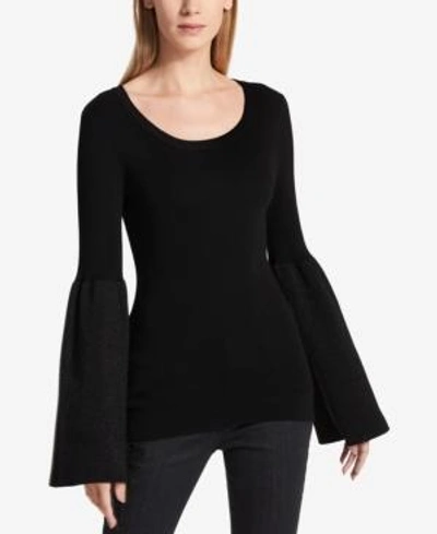 Shop Dkny Bell-sleeve Sweater In Black