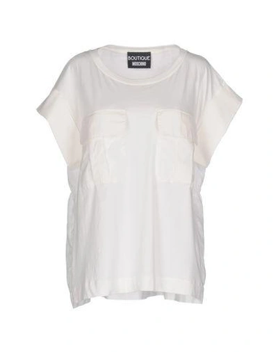 Shop Boutique Moschino Woman T-shirt White Size 6 Cotton