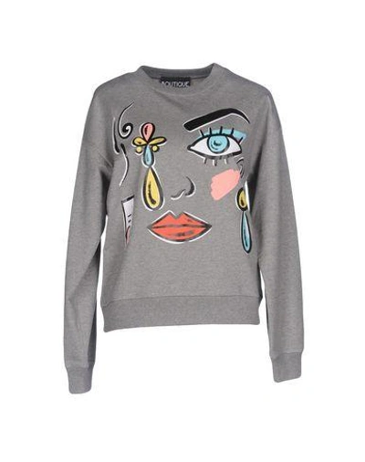 Shop Boutique Moschino Sweatshirts In Grey