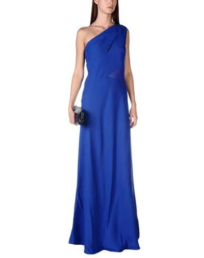Shop Alberta Ferretti Long Dresses In Blue