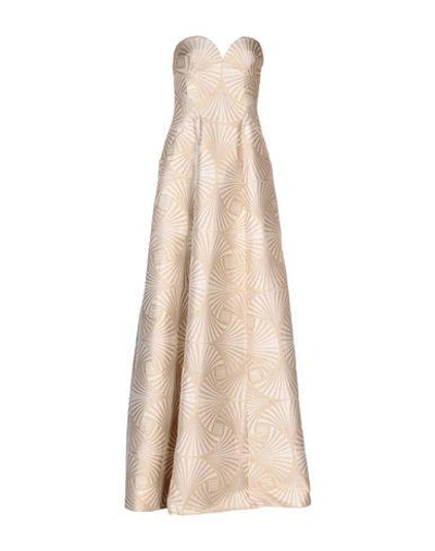 Shop Alberta Ferretti Long Dress In Beige