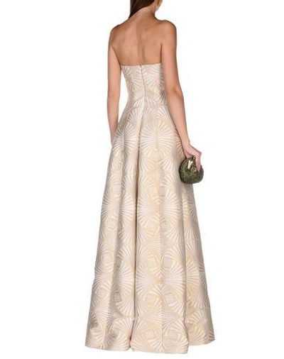 Shop Alberta Ferretti Long Dress In Beige