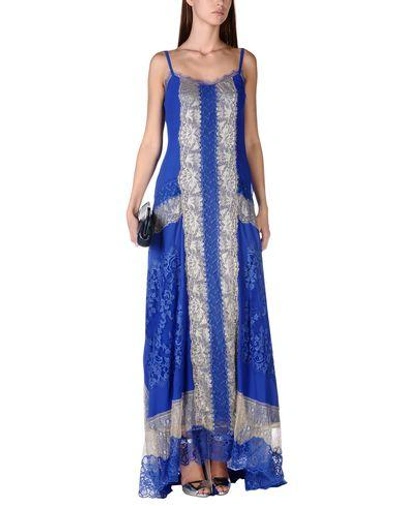 Shop Alberta Ferretti Long Dress In Blue