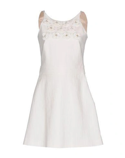 Shop Boutique Moschino Woman Mini Dress White Size 8 Cotton, Other Fibres