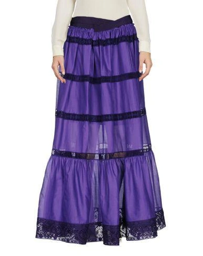 Shop Alberta Ferretti Long Skirt In Purple
