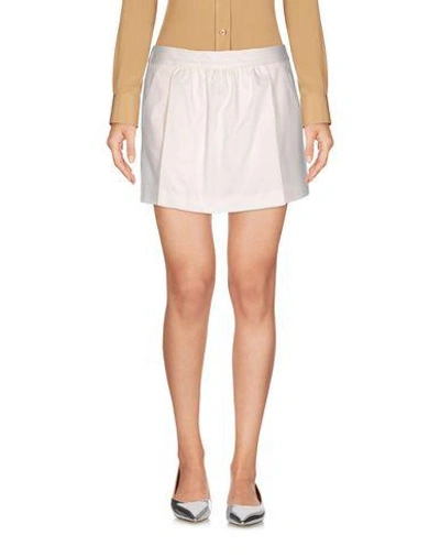 Shop Boutique Moschino Mini Skirt In White