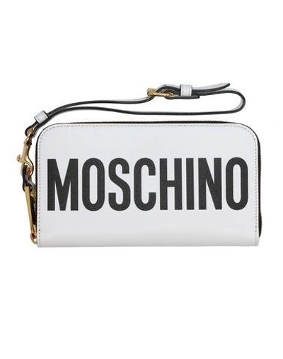 Shop Moschino Woman Wallet White Size - Soft Leather