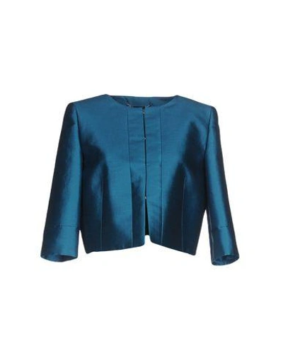 Shop Alberta Ferretti Suit Jackets In Deep Jade