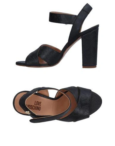 Shop Love Moschino Sandals In Black