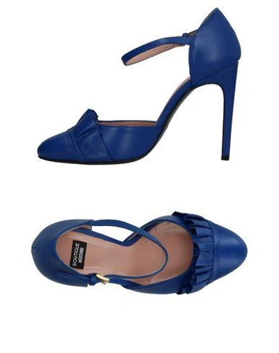 Shop Boutique Moschino Pumps In Blue