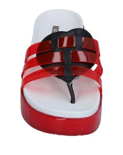 Shop Love Moschino Toe Strap Sandals In Red