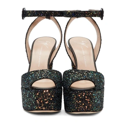 Shop Giuseppe Zanotti Ssense Exclusive Black Glitter Lavinia Platform Sandals
