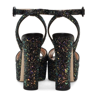 Shop Giuseppe Zanotti Ssense Exclusive Black Glitter Lavinia Platform Sandals