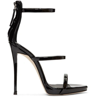 Shop Giuseppe Zanotti Black Coline Three-strap Sandals