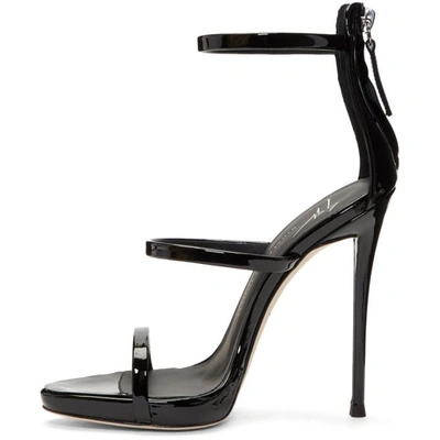 Shop Giuseppe Zanotti Black Coline Three-strap Sandals
