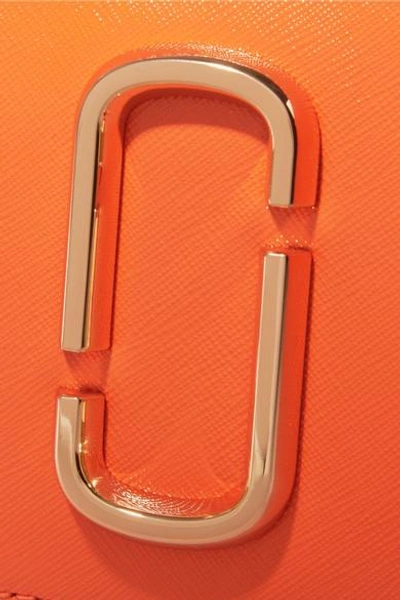 Shop Marc Jacobs Snapshot Textured-leather Shoulder Bag In Orange