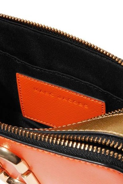 Shop Marc Jacobs Snapshot Textured-leather Shoulder Bag In Orange