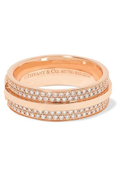 Shop Tiffany & Co 18-karat Rose Gold Diamond Ring