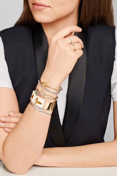Shop Tiffany & Co T Wire Narrow 18-karat White Gold Bracelet
