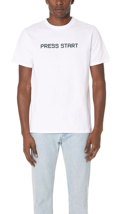 Shop Apc Press Start Tee In Blanc