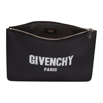 Shop Givenchy Black Large Logo Zip Pouch In 001 Black
