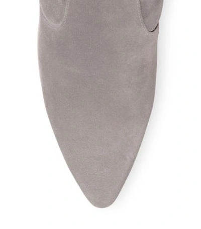 Shop Stuart Weitzman The Cling Bootie In Light Gray Suede