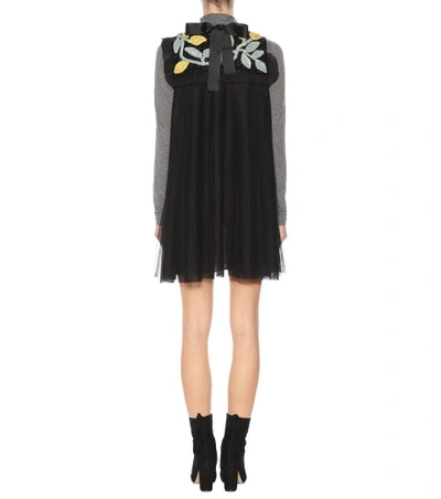 Ganni Orsay Embellished Dress In Black | ModeSens