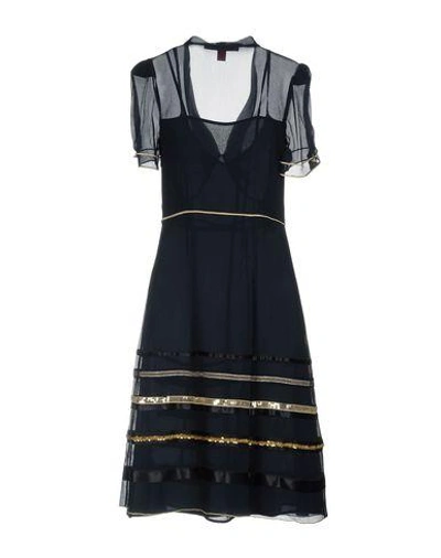 Shop Tommy Hilfiger Knee-length Dress In Dark Blue