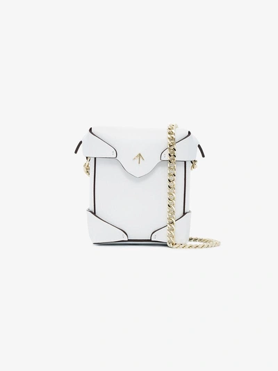 Shop Manu Atelier Micro Pristine Crossbody Bag In White