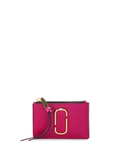 Shop Marc By Marc Jacobs Snapshot Standard Small Leather Zip Around Wallet In Hibiscus