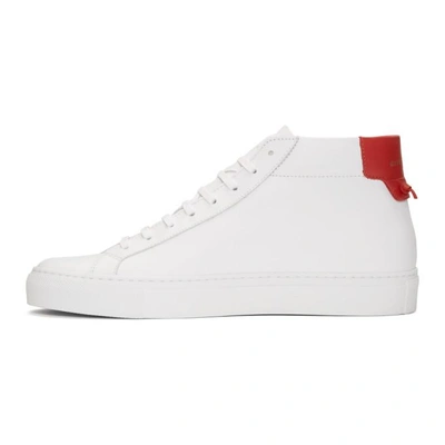Shop Givenchy White And Red Urban Knots Mid-top Sneakers In 112 White/r