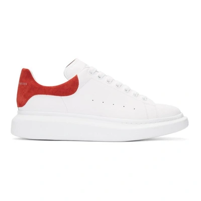 Shop Alexander Mcqueen White And Red Oversized Sneakers In 9043whtred