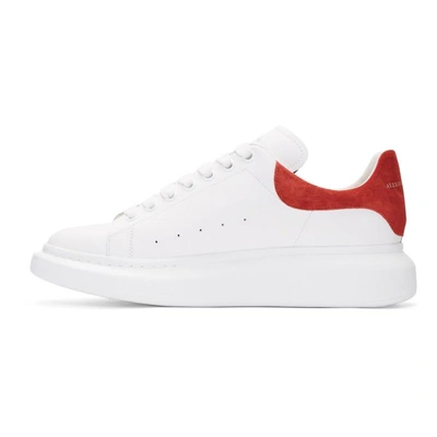 Shop Alexander Mcqueen White And Red Oversized Sneakers In 9043whtred