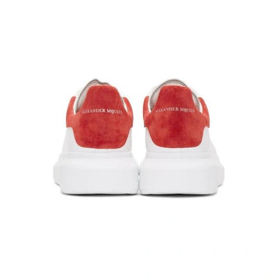 Shop Alexander Mcqueen White And Red Oversized Sneakers In 9043whtred