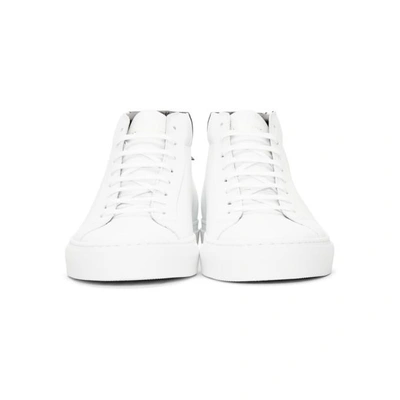 Shop Givenchy White And Black Urban Knots Mid-top Sneakers In 116 White/b