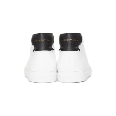 Shop Givenchy White And Black Urban Knots Mid-top Sneakers In 116 White/b