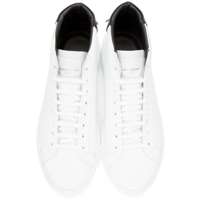 Shop Givenchy White And Black Urban Knots Mid-top Sneakers In 116 White/b