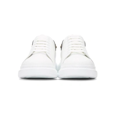 Shop Alexander Mcqueen White And Black Studded Oversized Sneakers In 9061whtblk