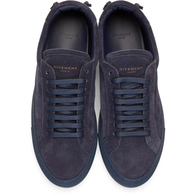 Shop Givenchy Navy Suede Urban Knots Sneakers
