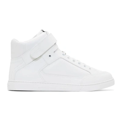 Shop Saint Laurent White Joe Scratch High-top Sneakers In 9030 White