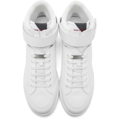 Shop Saint Laurent White Joe Scratch High-top Sneakers In 9030 White