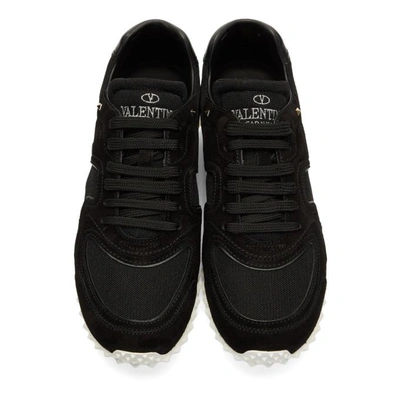 Shop Valentino Black  Garavani Hive Sneakers