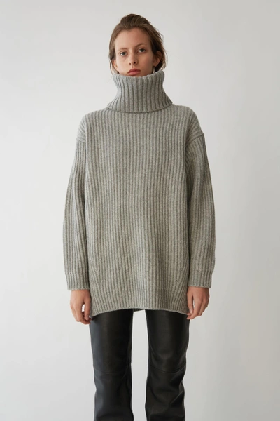 Shop Acne Studios Disa L-wool Pale Grey Melange