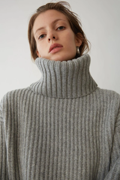 Shop Acne Studios Disa L-wool Pale Grey Melange