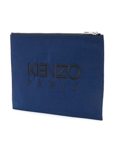 Shop Kenzo Tiger Clutch In Blue