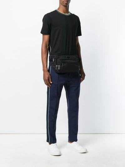 Shop Prada Strap Shoulder Bag - Black