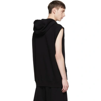 Shop Givenchy Black Sleeveless Box Logo Hoodie In 001 Black